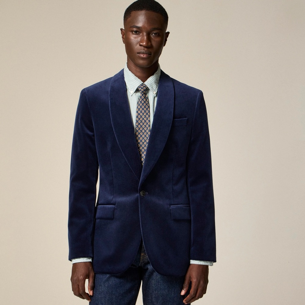 J. Crew Ludlow Slim-fit shawl-collar tuxedo jacket in velvet 38R $348